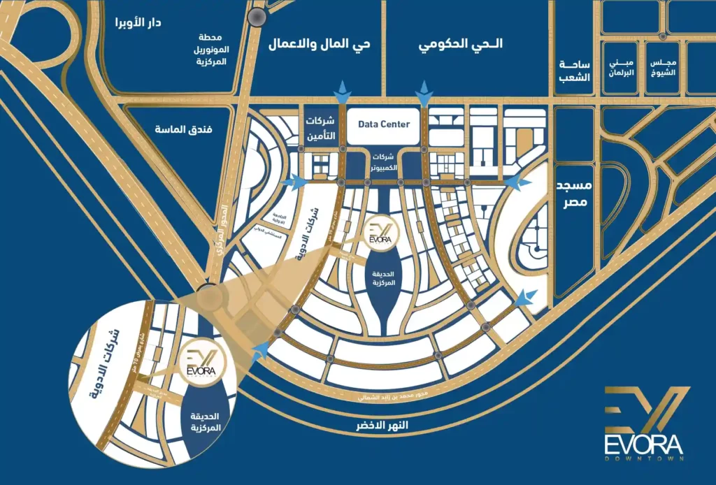 موقع وخريطة ايفورا تاور العاصمة الإدارية